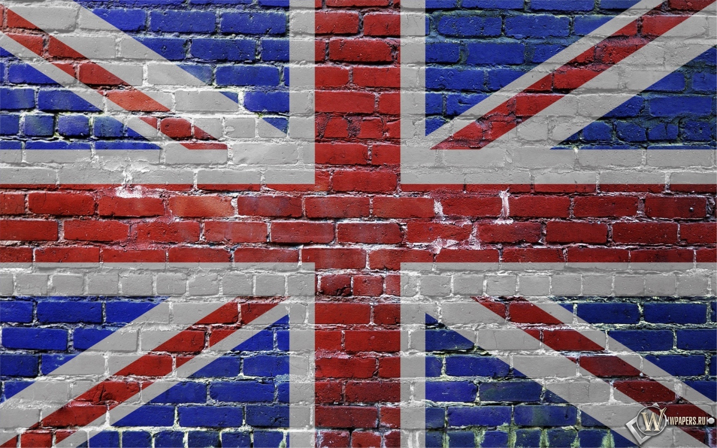 Флаг Великобритании на стене 1440x900