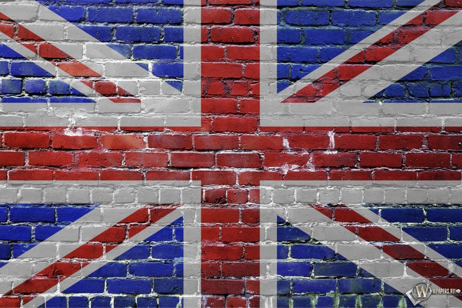 Флаг Великобритании на стене 1500x1000
