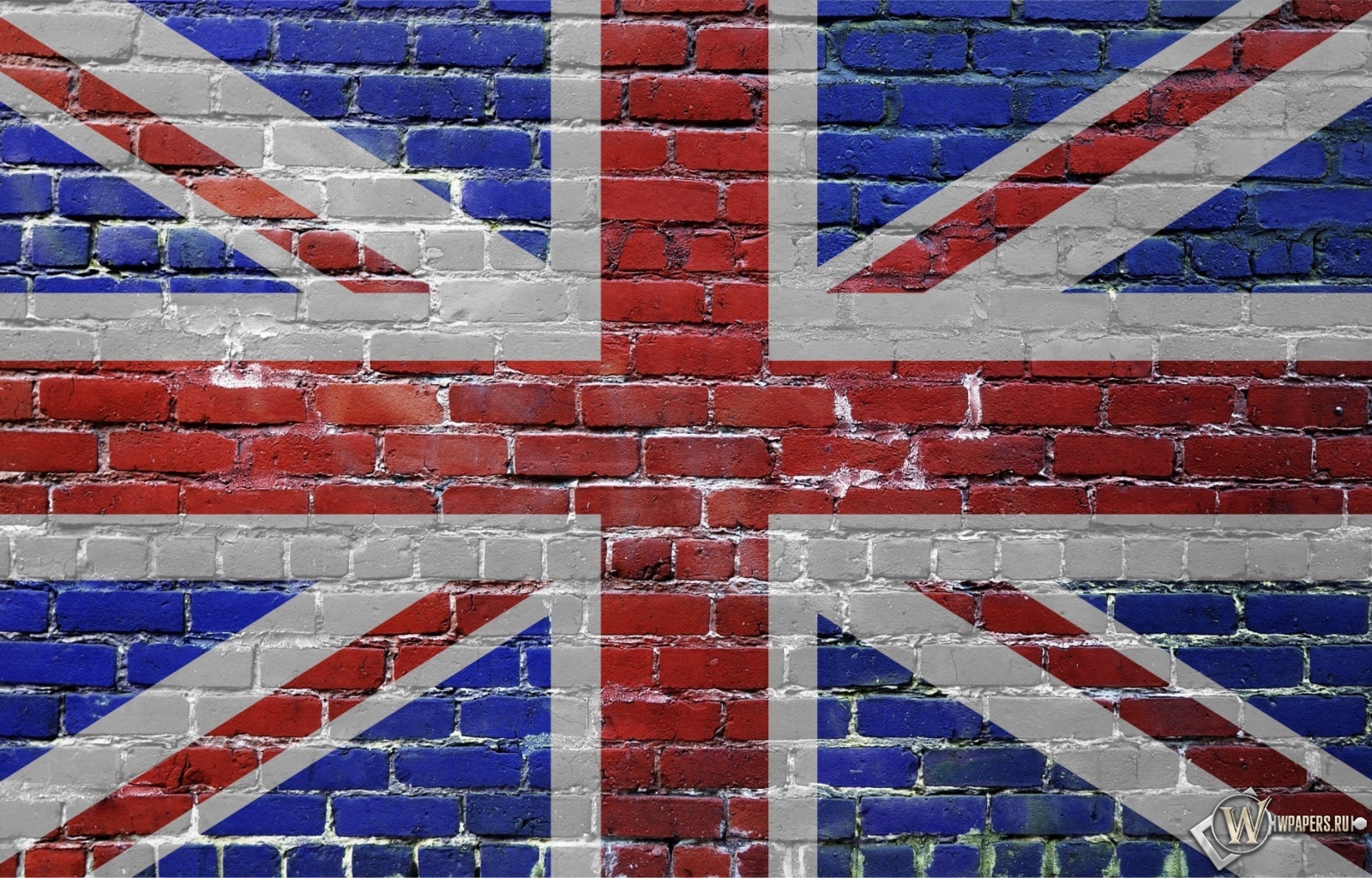 Флаг Великобритании на стене 1600x1024
