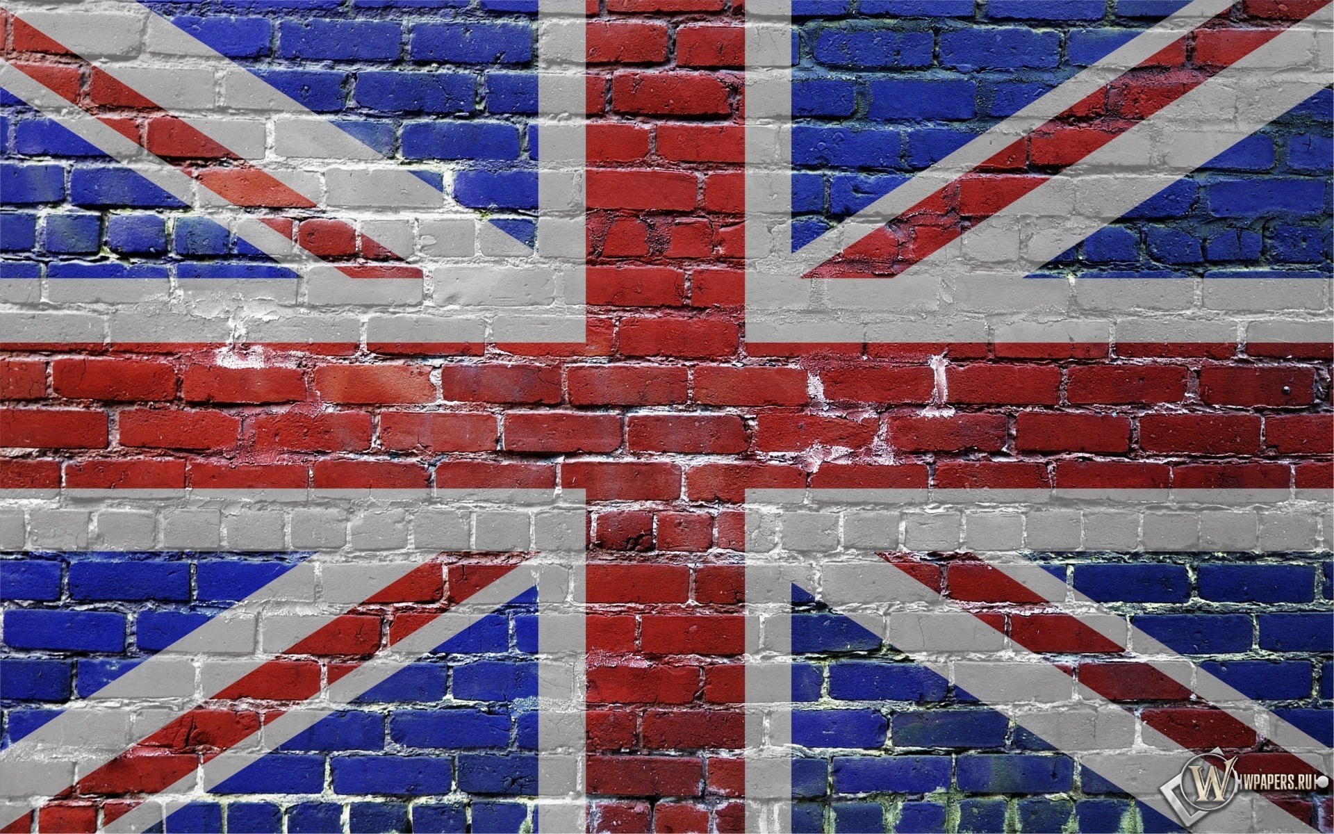 Флаг Великобритании на стене 1920x1200