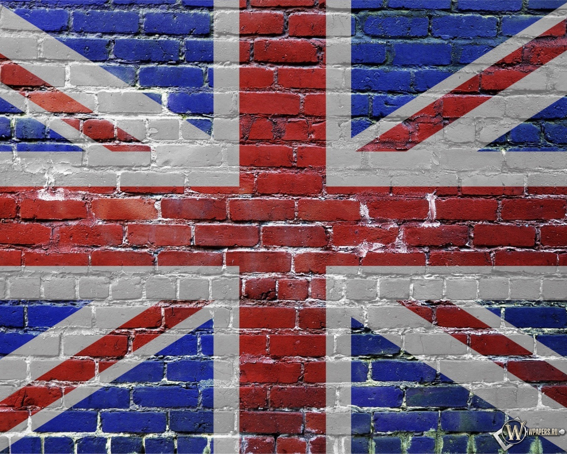 Флаг Великобритании на стене 1920x1536