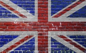 Обои Флаг Великобритании на стене: Стена, Великобритания, Кирпич, Флаг, Разное