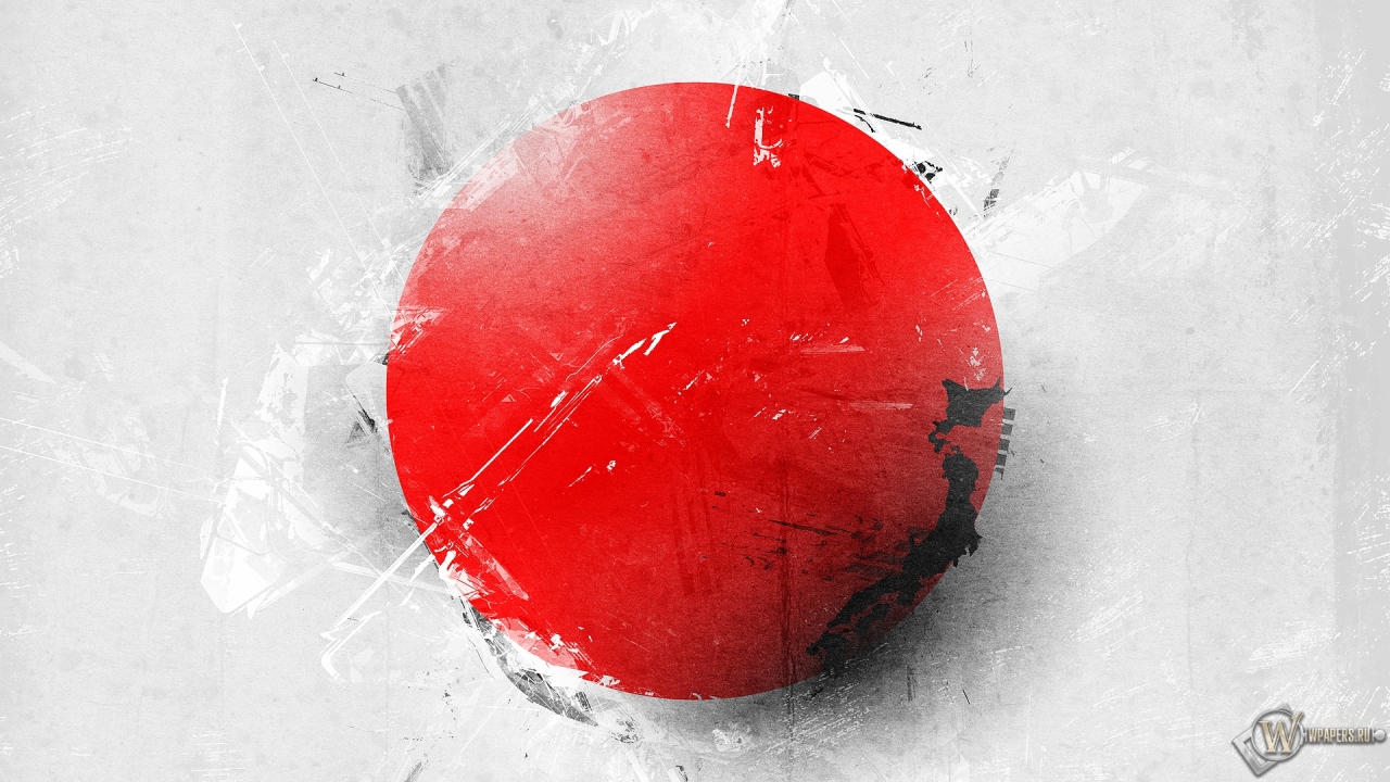 Японский флаг 1280x720