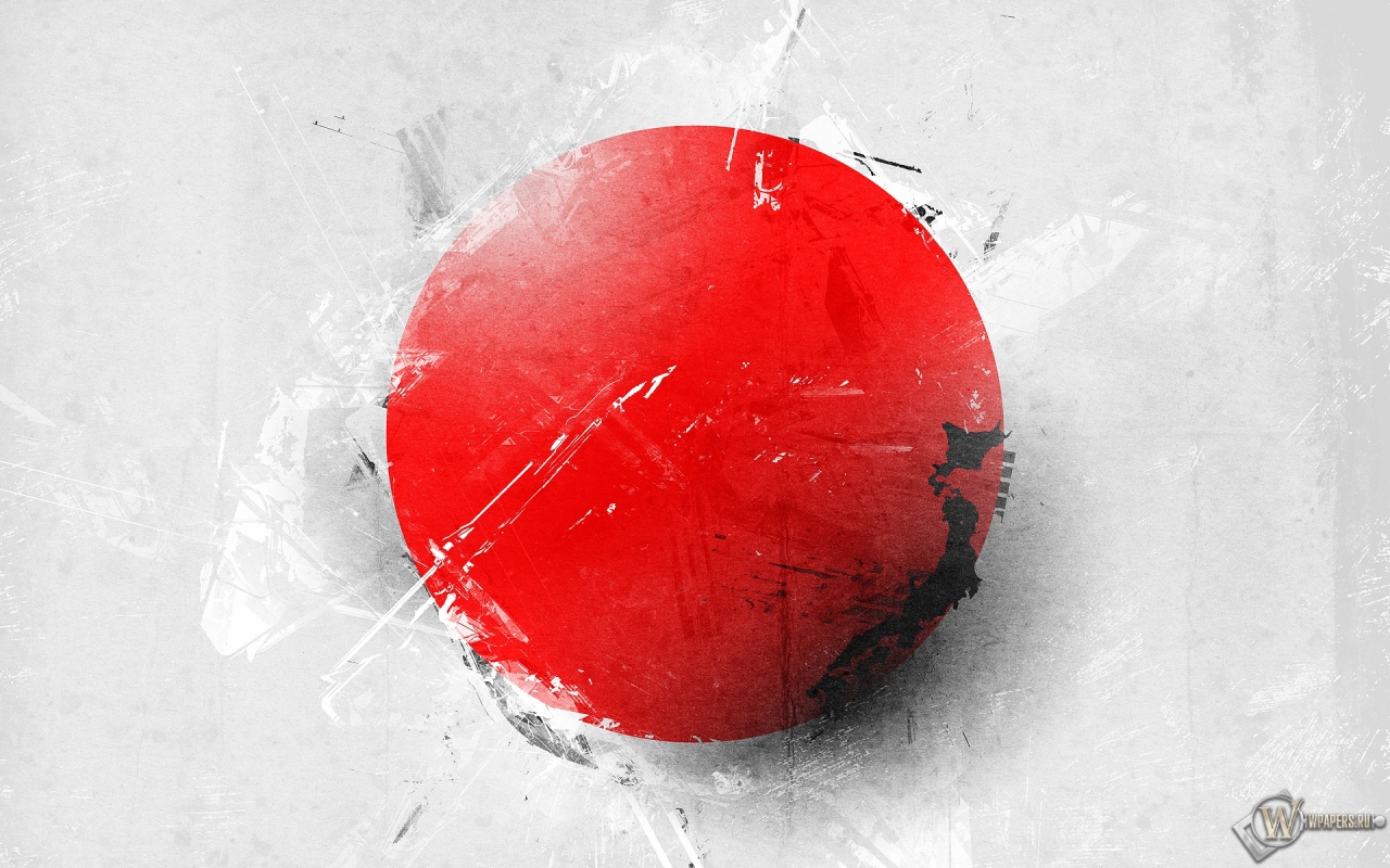 Японский флаг 1280x800