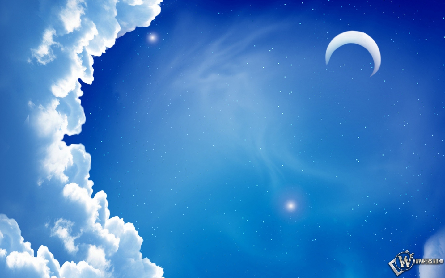 Луна в облаках 1440x900