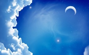 Обои Луна в облаках: Облака, Ночь, Луна, Небо, Разное