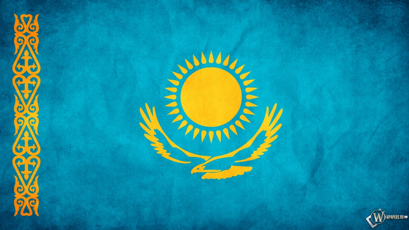 Флаг Казахстана 1366x768