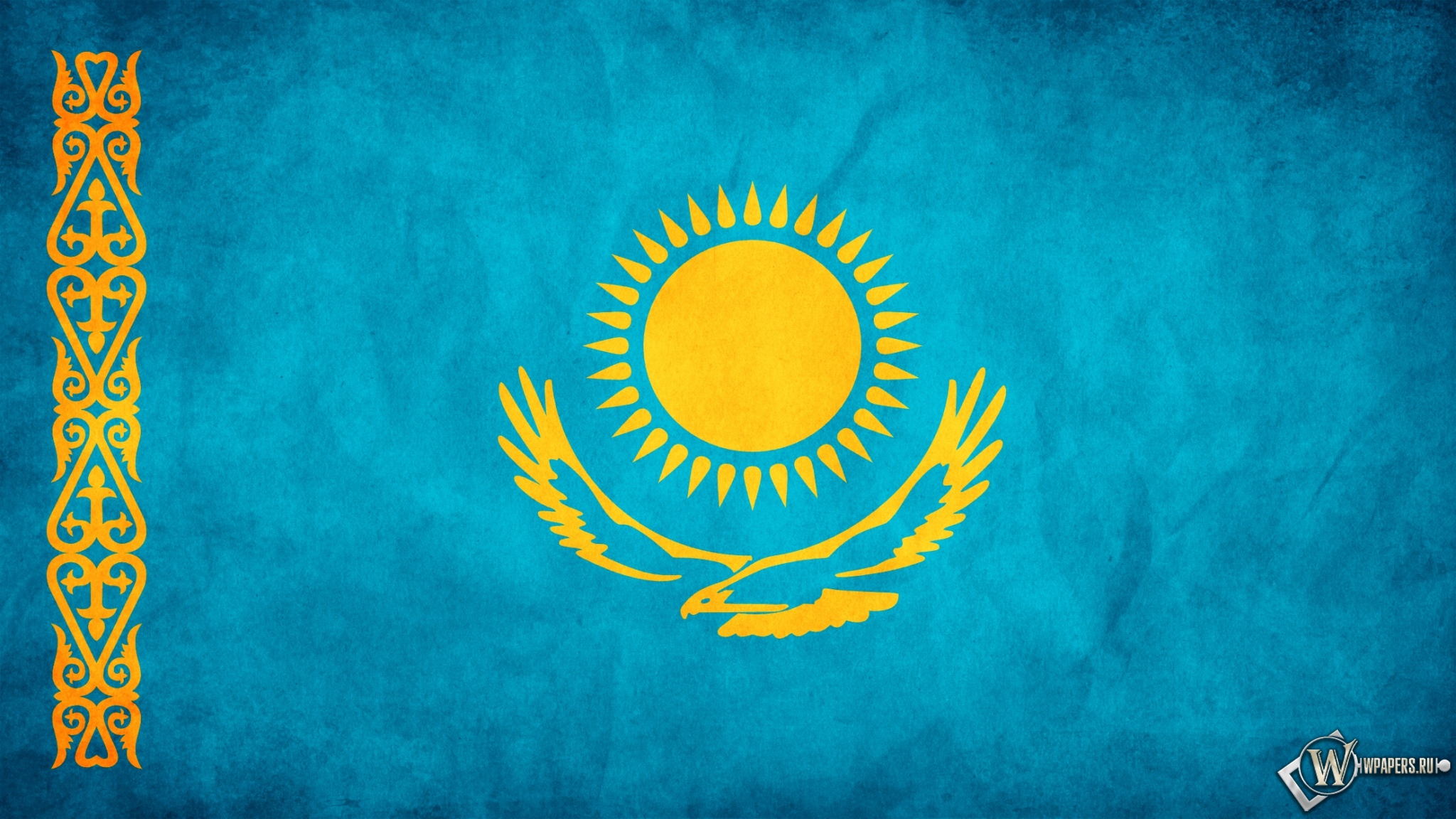 Флаг Казахстана 2048x1152