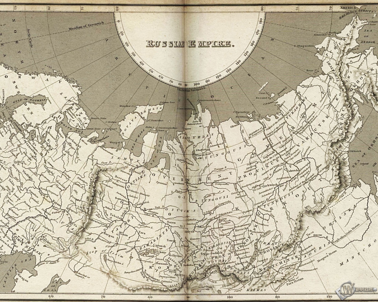 Карта Российской империи 1280x1024