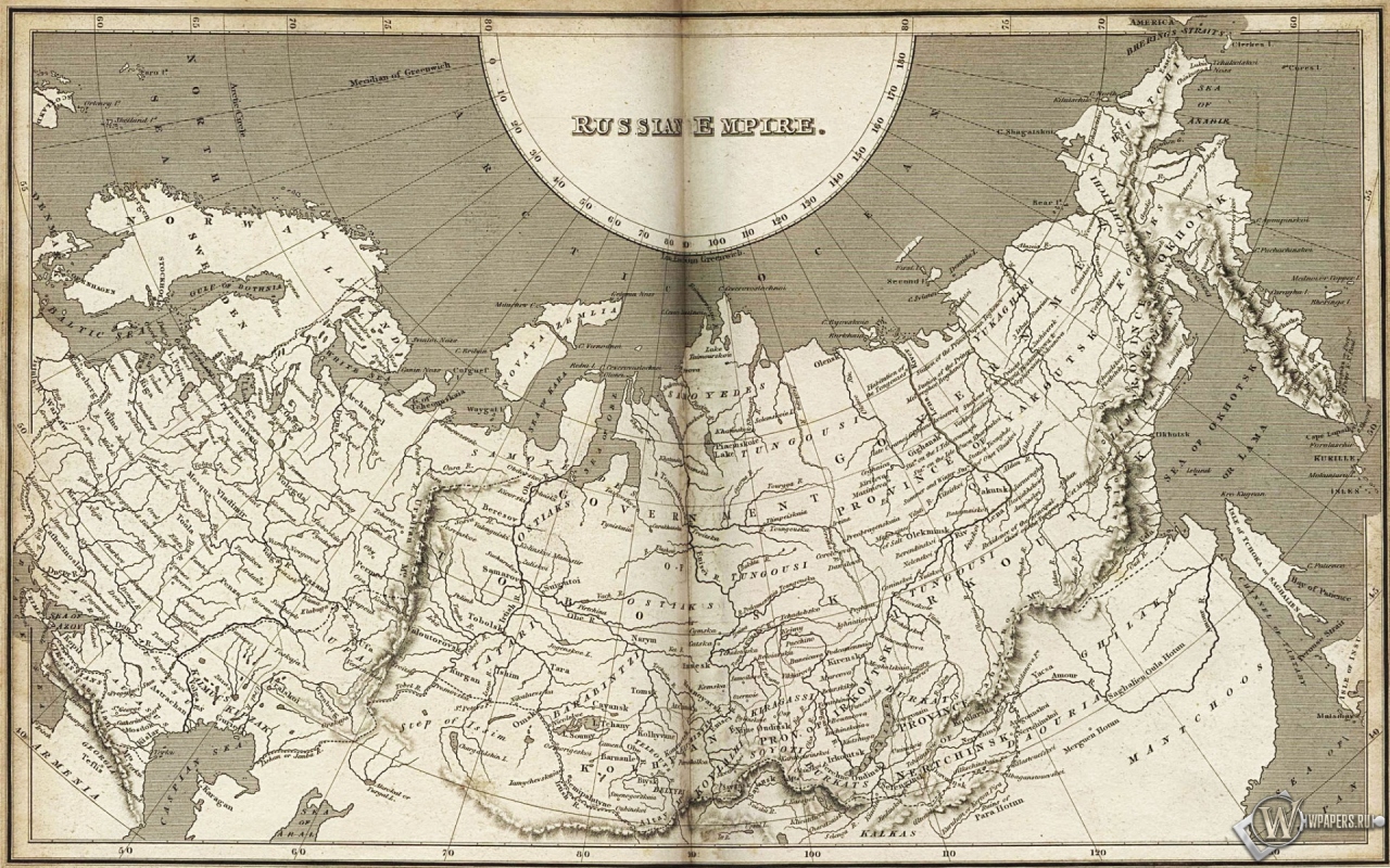Карта Российской империи 1280x800