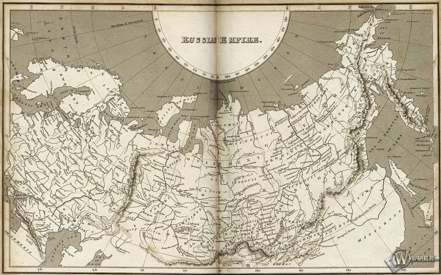 Карта Российской империи 1440x900