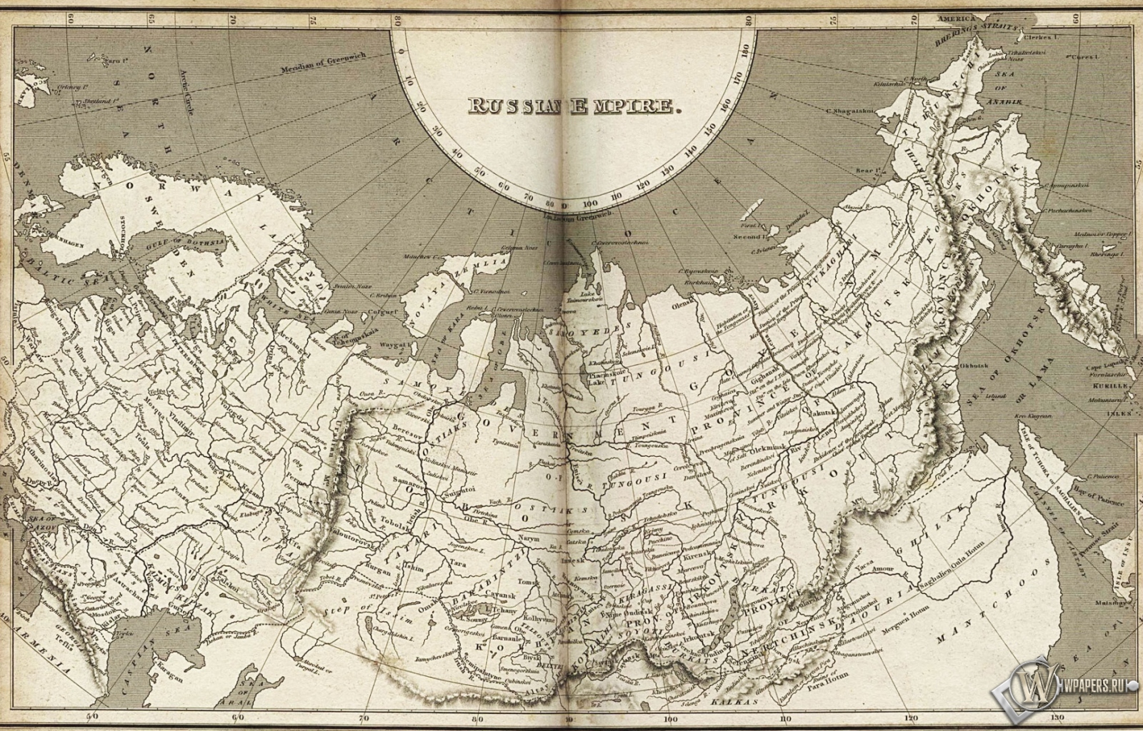Карта Российской империи 1600x1024
