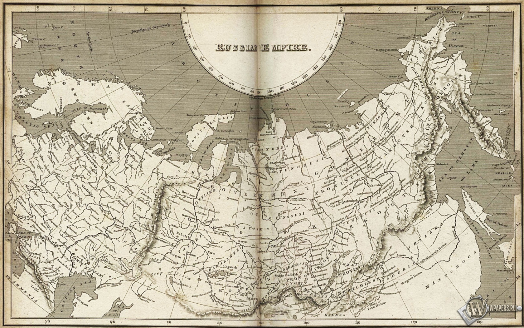 Карта Российской империи 1680x1050