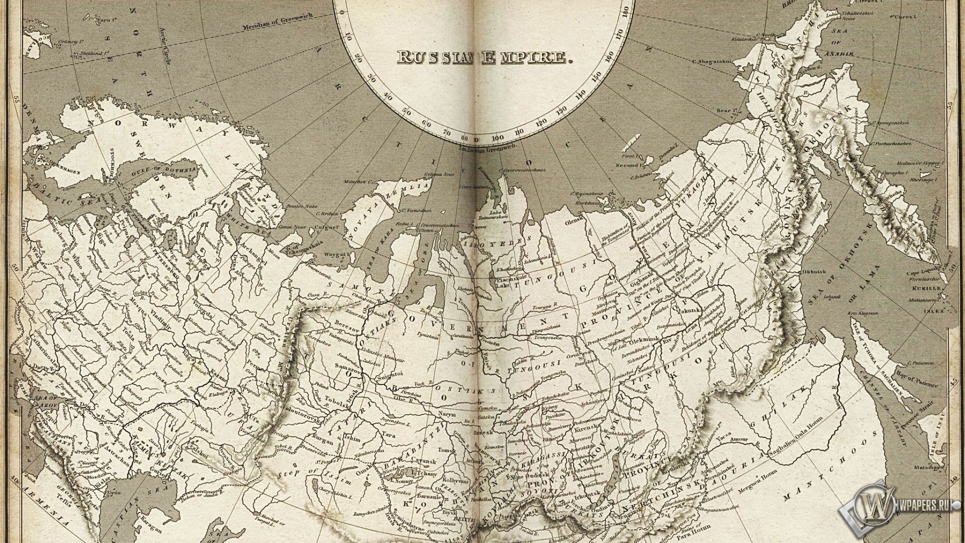 Карта Российской империи 1920x1080