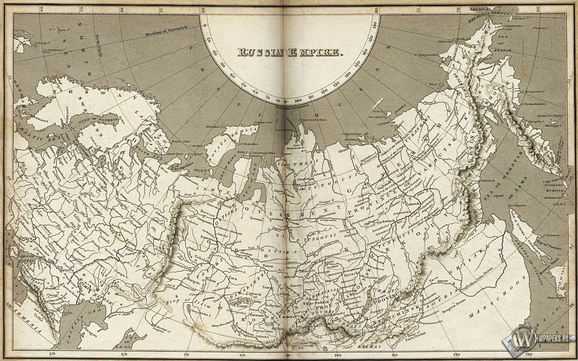 Карта Российской империи 1920x1200