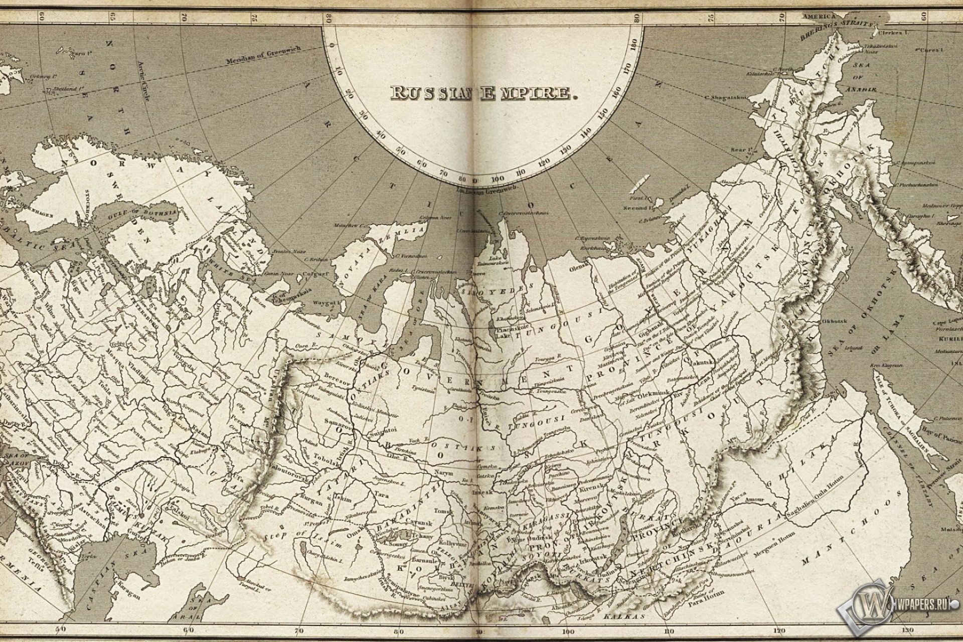 Карта Российской империи 1920x1280