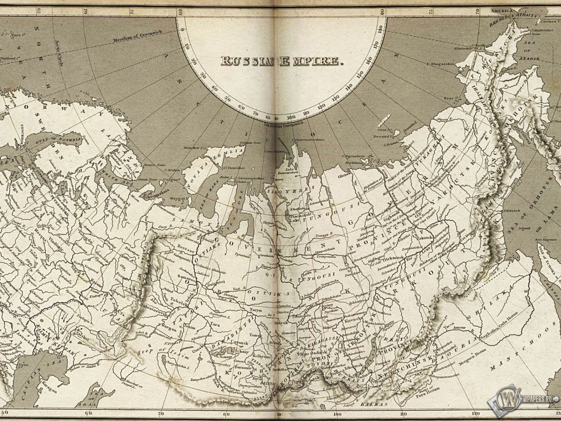 Карта Российской империи 1920x1440