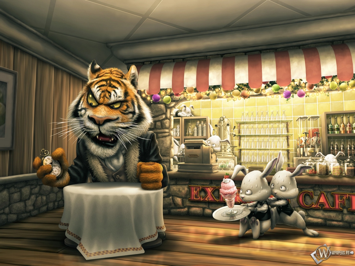 Тигр в кафе 1152x864