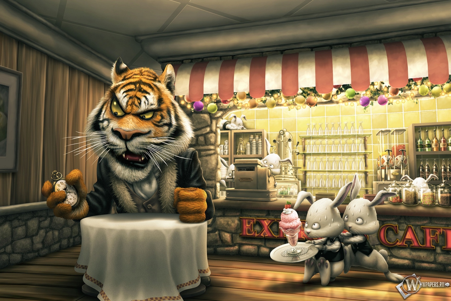 Тигр в кафе 1500x1000