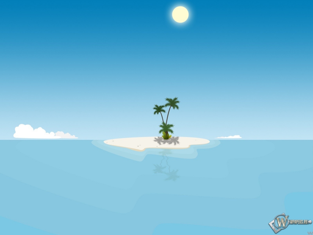 Остров с пальмой 1024x768
