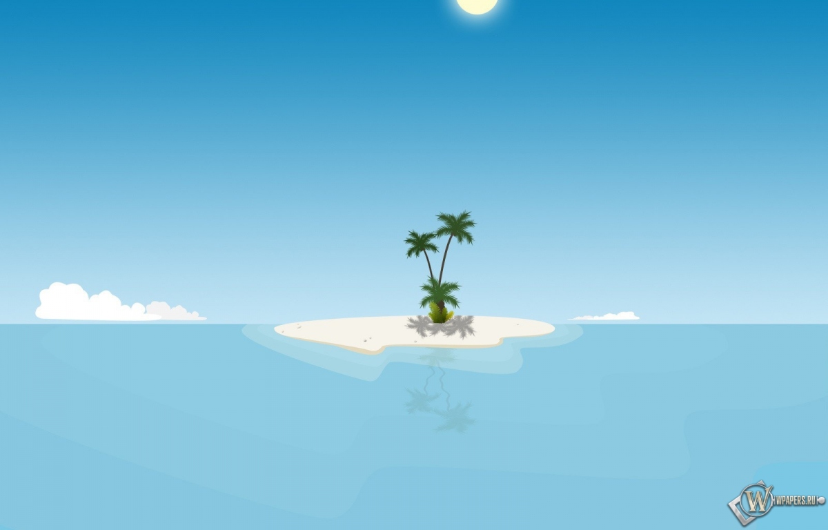 Остров с пальмой 1200x768