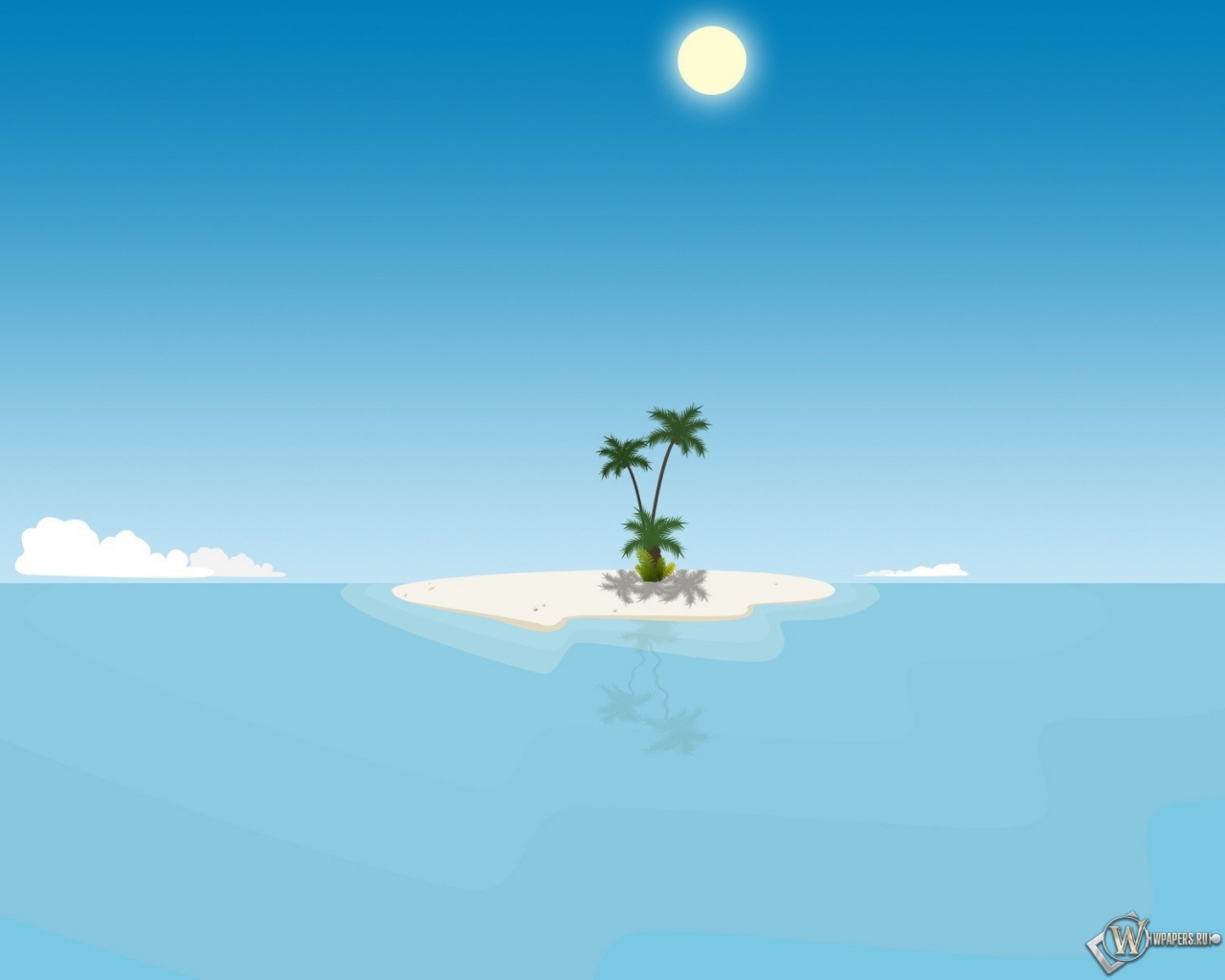 Остров с пальмой 1280x1024
