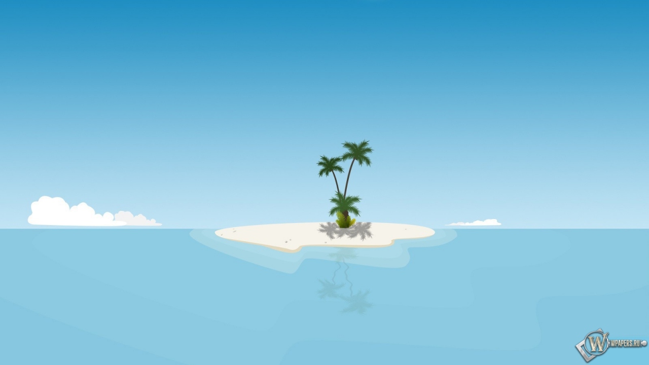 Остров с пальмой 1280x720