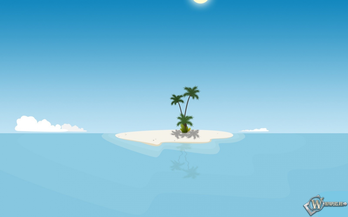 Остров с пальмой 1440x900