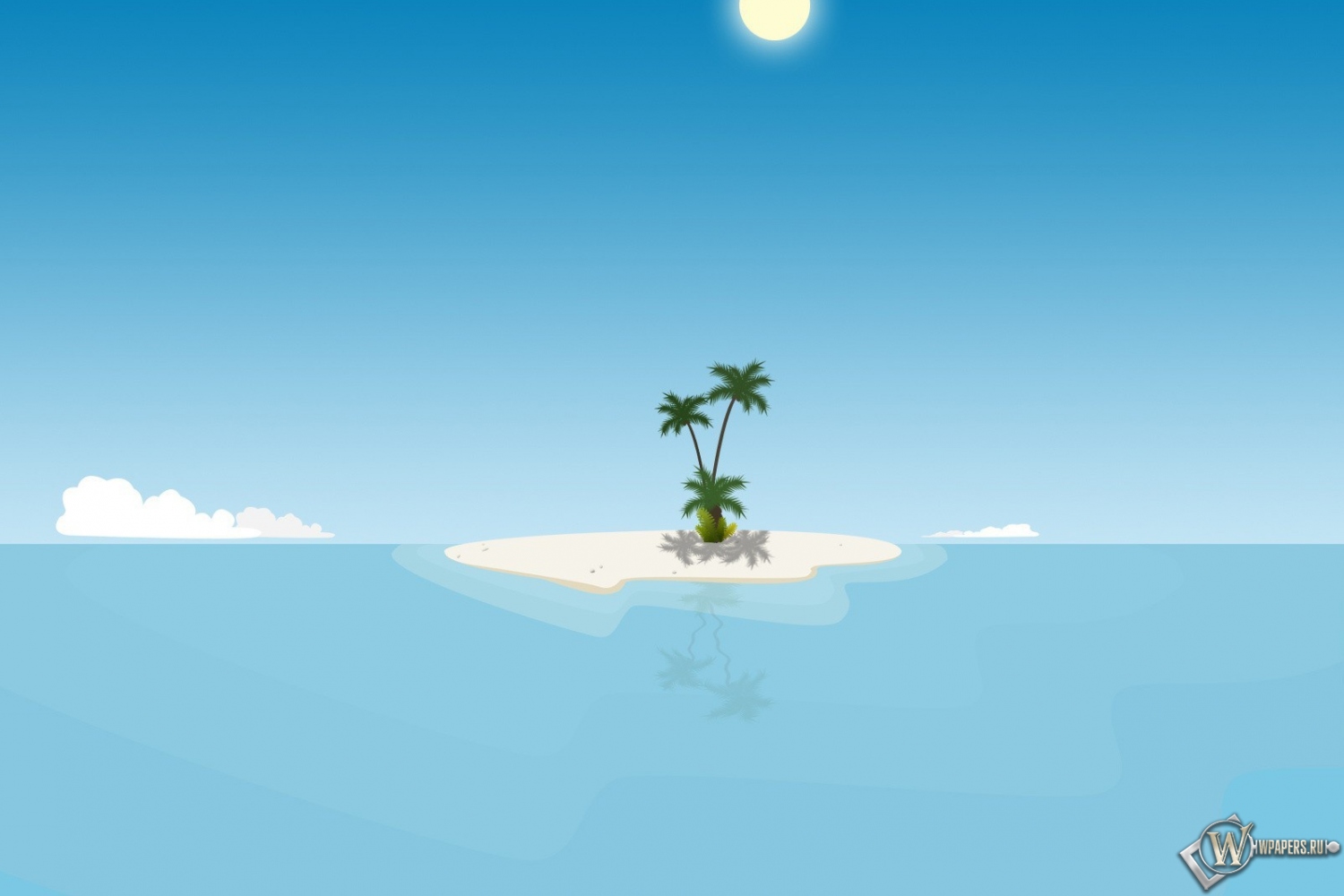 Остров с пальмой 1500x1000