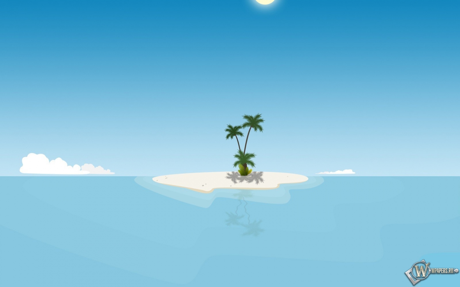 Остров с пальмой 1536x960