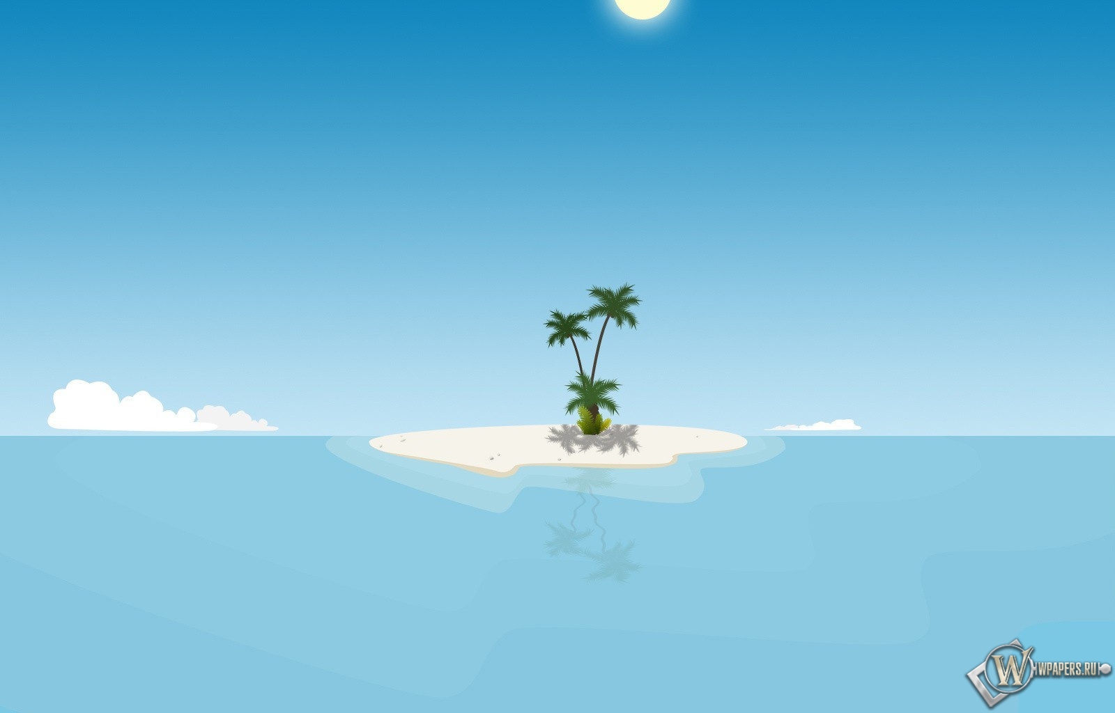 Остров с пальмой 1600x1024