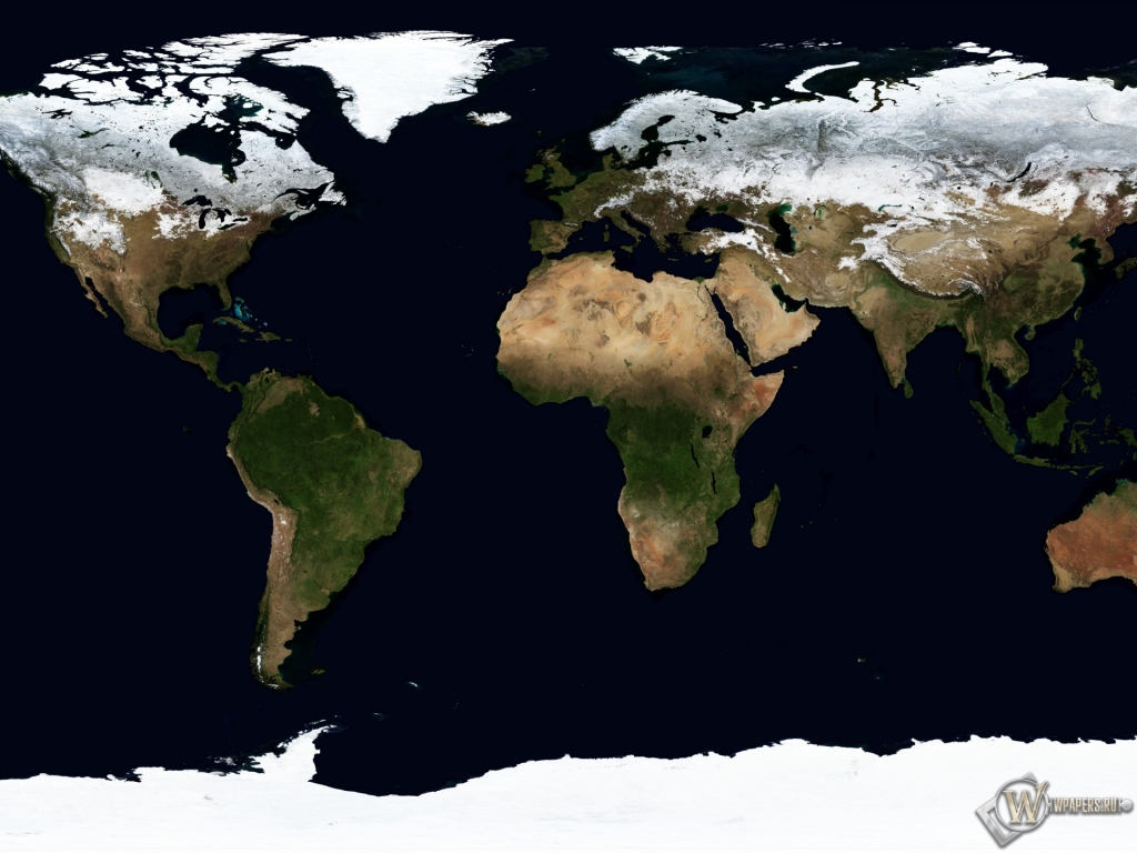 Карта мира в ледниковый период 1024x768