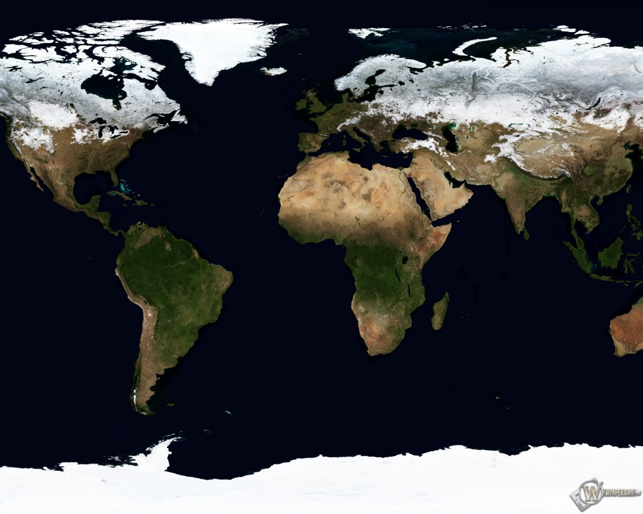Карта мира в ледниковый период 1280x1024