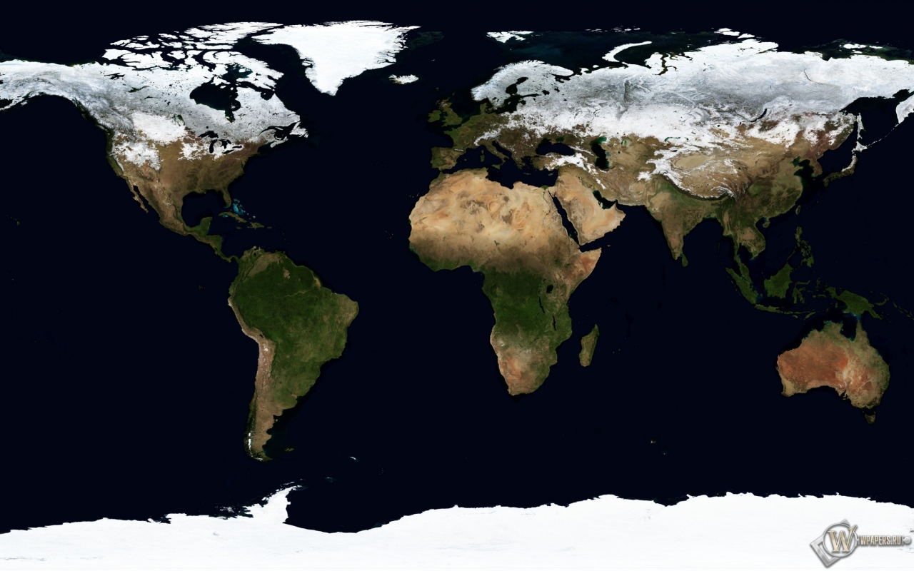 Карта мира в ледниковый период 1280x800