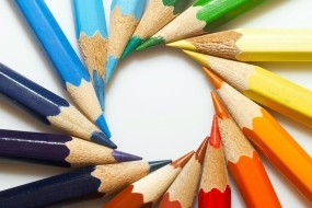 Обои Цветные карандаши: Круг, Цвет, Карандаши, Разное