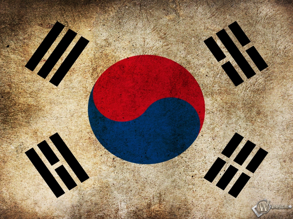 Флаг Кореи 1024x768