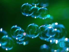 Обои Мыльные пузыри: Зелень, Синий, Пузыри, Разное