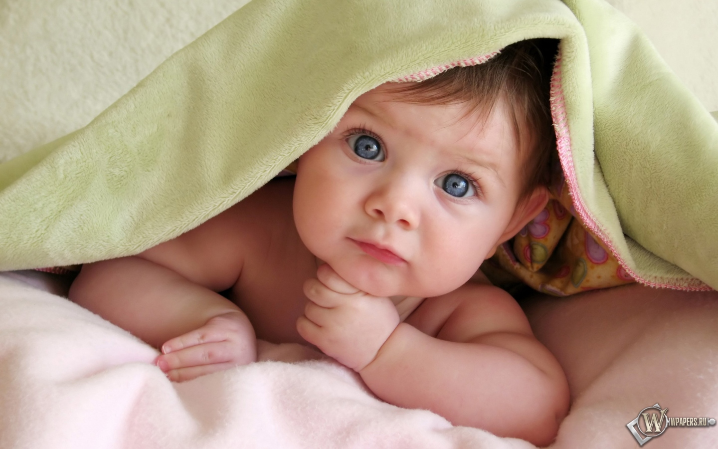 Ребёнок под одеялом 1440x900