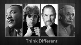 Обои Думай иначе: Мужчина, Стив Джобс, Альберт Эйнштейн, Разное