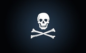 Обои Пиратская эмблема: Череп, Эмблема, Пираты, Кости, Флаг, Разное