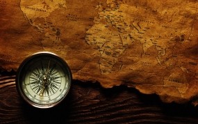 Обои Карта и компас: Карта, Компас, Путешествие, Разное