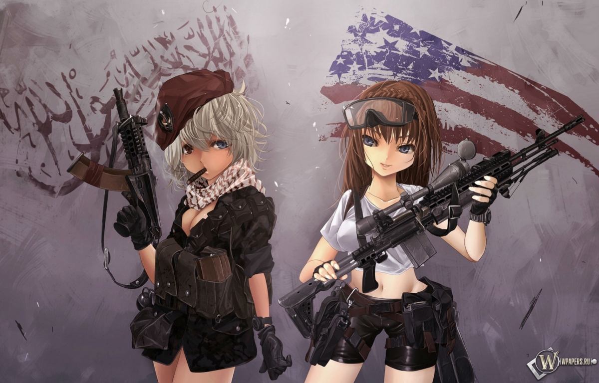 Девочки с оружием 1200x768