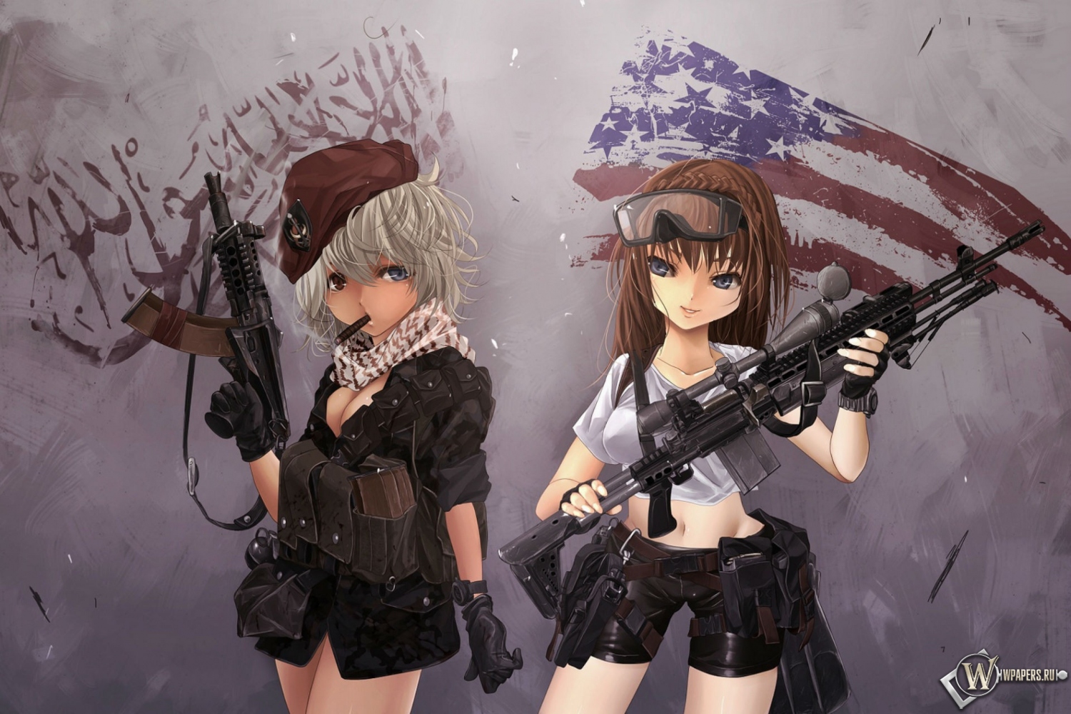 Девочки с оружием 1500x1000