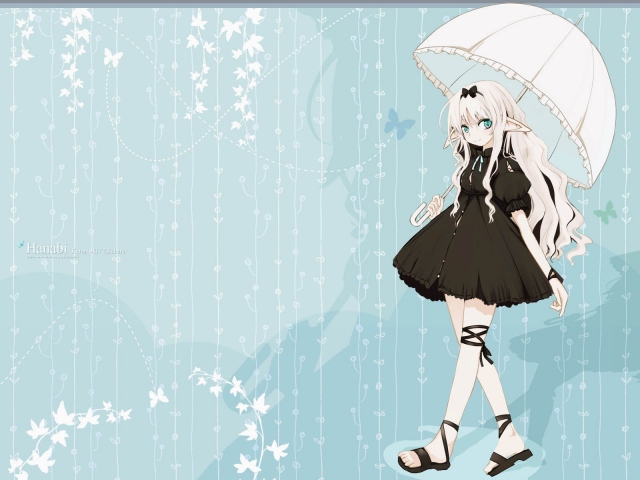 Аниме девушка с зонтиком