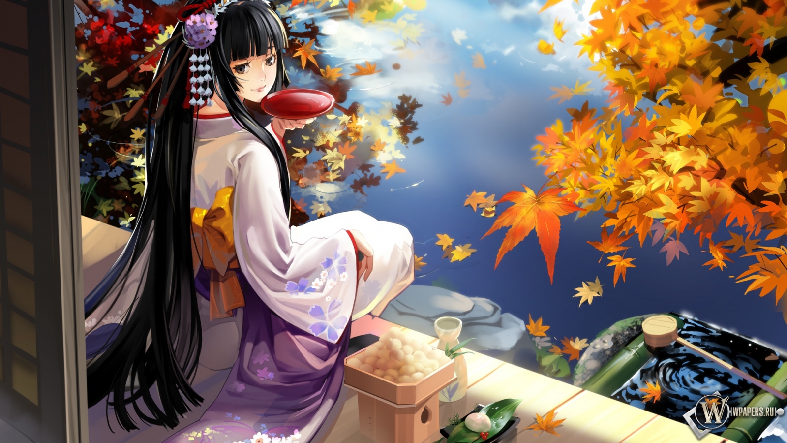 Осенняя гейша 1600x900