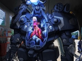 Обои Девушка в роботе: Девушка, Робот, Аниме, Техника, Аниме