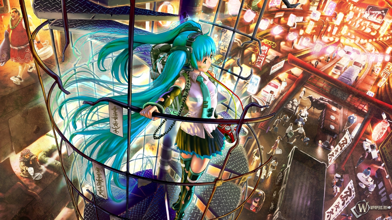 Hatsune Miku 1366x768