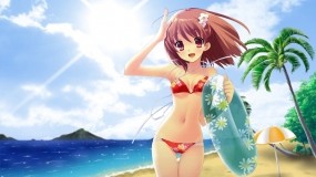 Обои Inaba Yui: Пляж, Море, Девушка, Аниме, Лето, Аниме