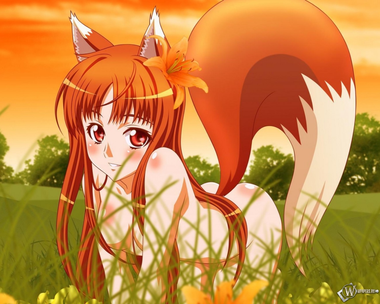 Anime fox girl 1280x1024