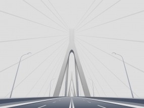 Обои Автомобильный мост: Дорога, Мост, Минимализм, Вектор, Прочая архитектура